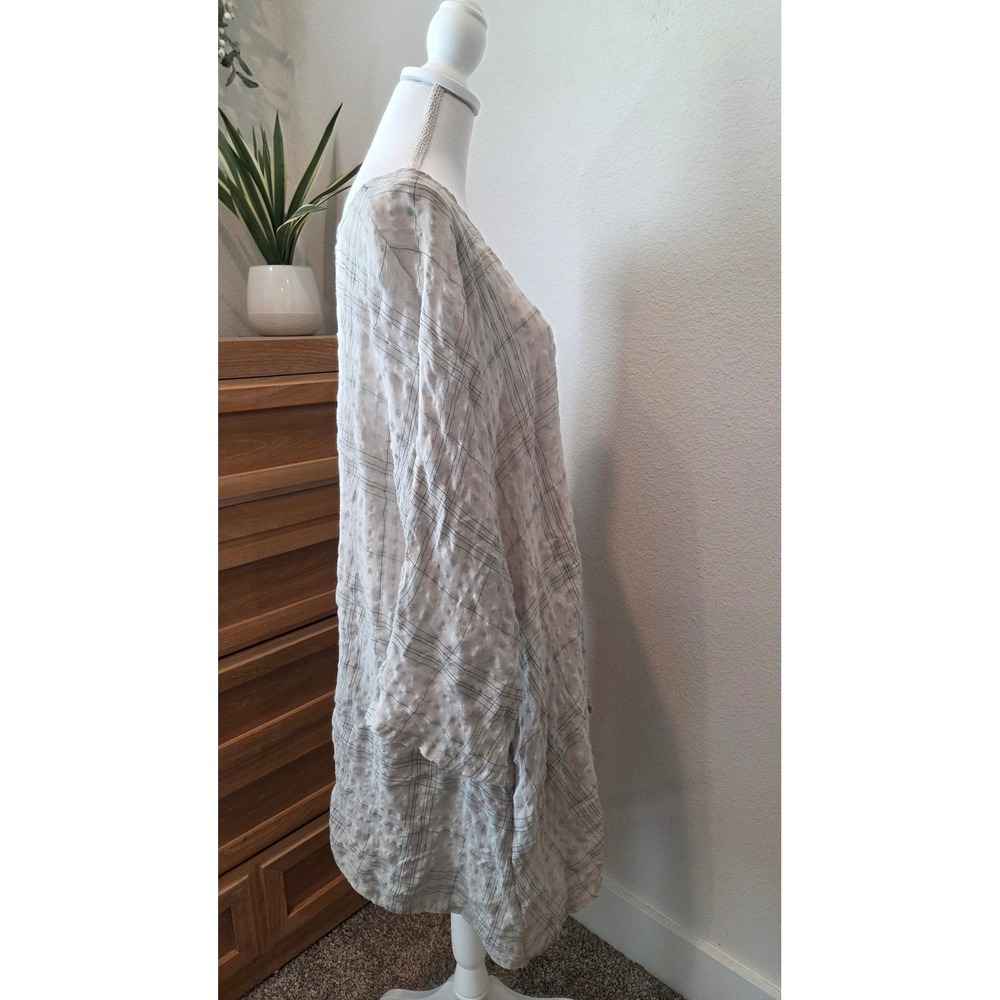 Zanzea Lagenlook Beige Tunic Top XXL Cotton Oversized Plaid Boho Loose Fit - Picture 13 of 14